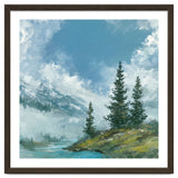 Ethereal Alpine River Valley with Snow-Capped Mountains thumbnail