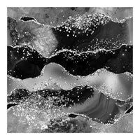 Black Glitter Agate Texture 07  (Print Only)