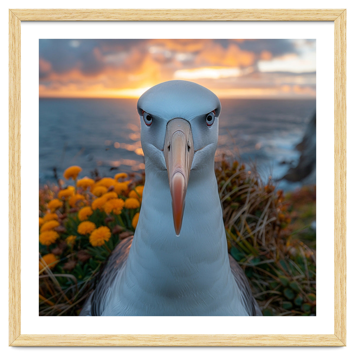 Albatross Bird With Intense Gaze By The Sea