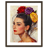 Audrey Hepburn, Impasto Floral Veil Portrait, Classic Hollywood Oil Painting, thumbnail