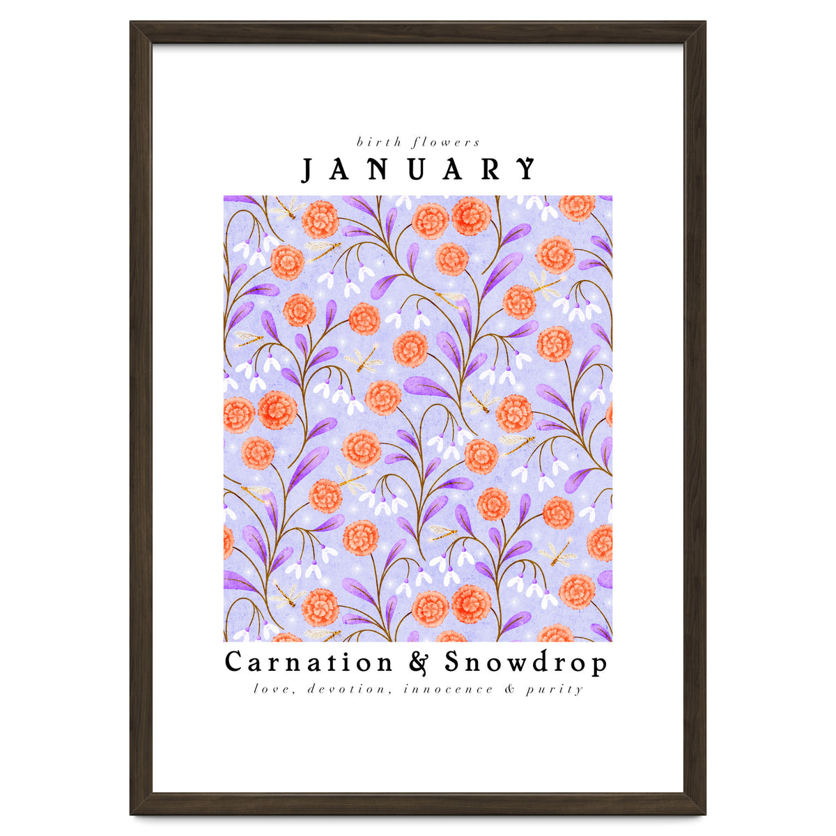 Carnation & Snowdrop January Birth Flower
