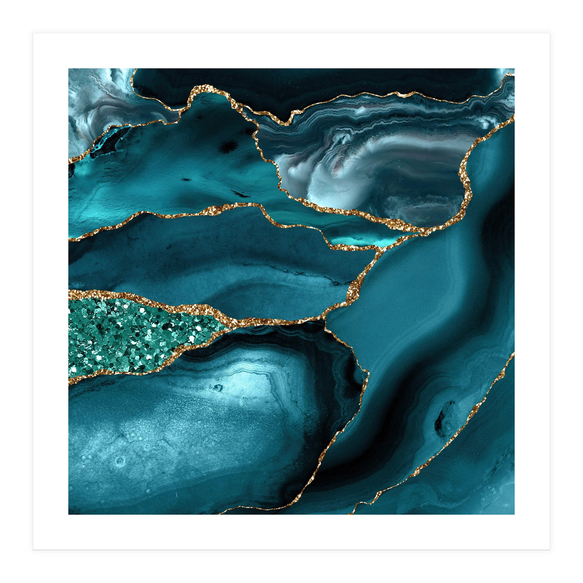 Agate Glitter Ocean Texture 10  (Print Only)