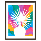 Fan Palm, Tropical Nature Botanical Colorful Watercolor, Abstract Jungle Rainbow Boho, Eclectic Plants Contemporary Modern thumbnail