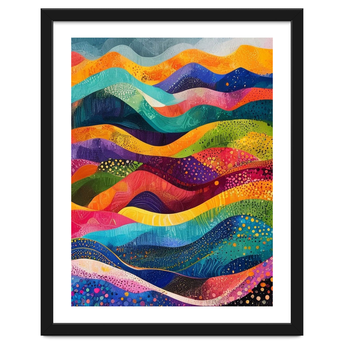 Abstract Rainbow Rolling Hills Landscape