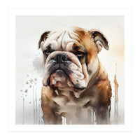 Watercolor British Bulldog (Print Only)
