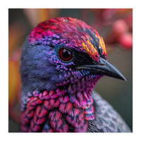 Vibrant Exotic Bird Detailed Feather Close Up (Print Only)