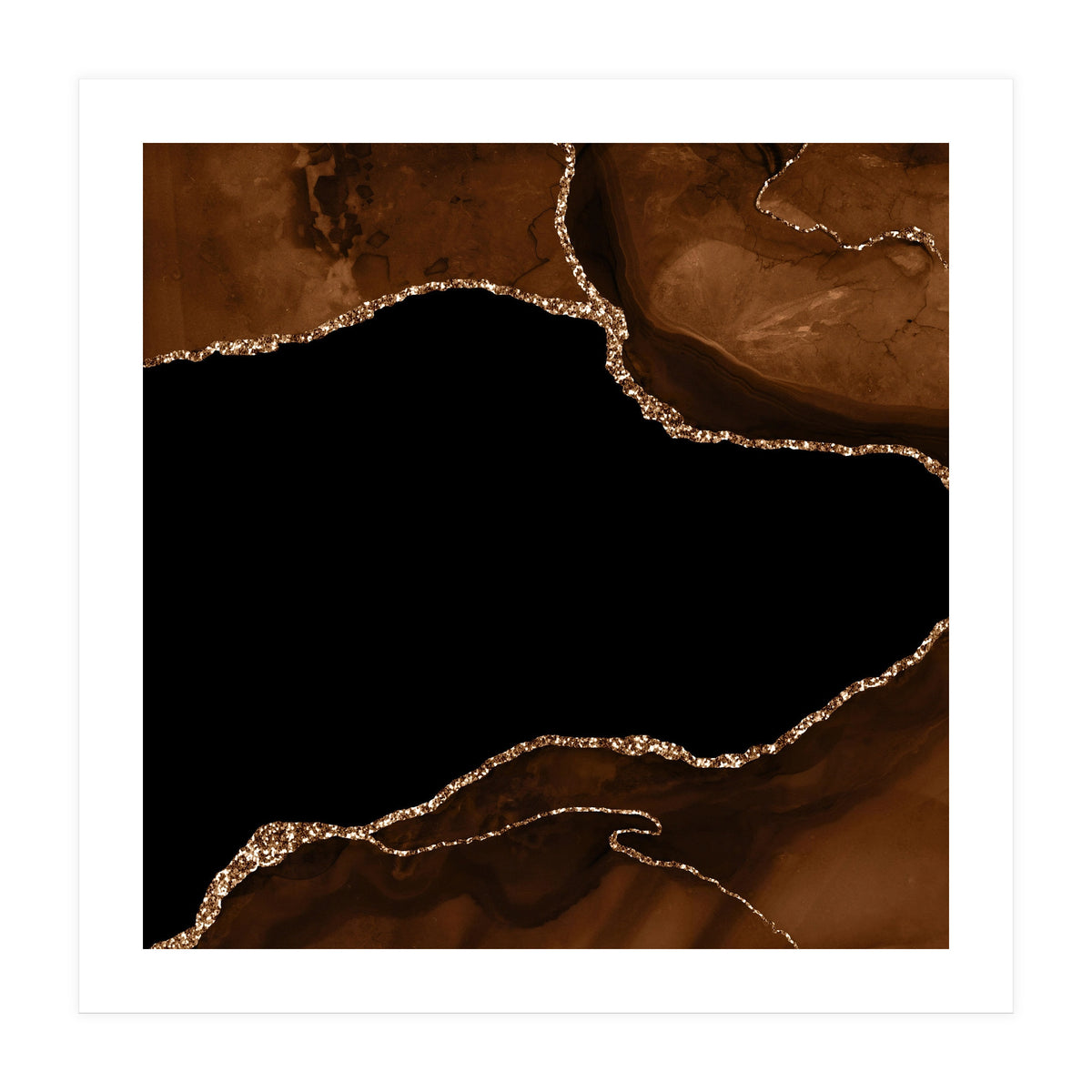 Brown & Gold Agate Texture 04 (Print Only)
