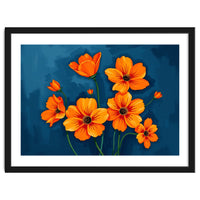 Orange Blue Flower