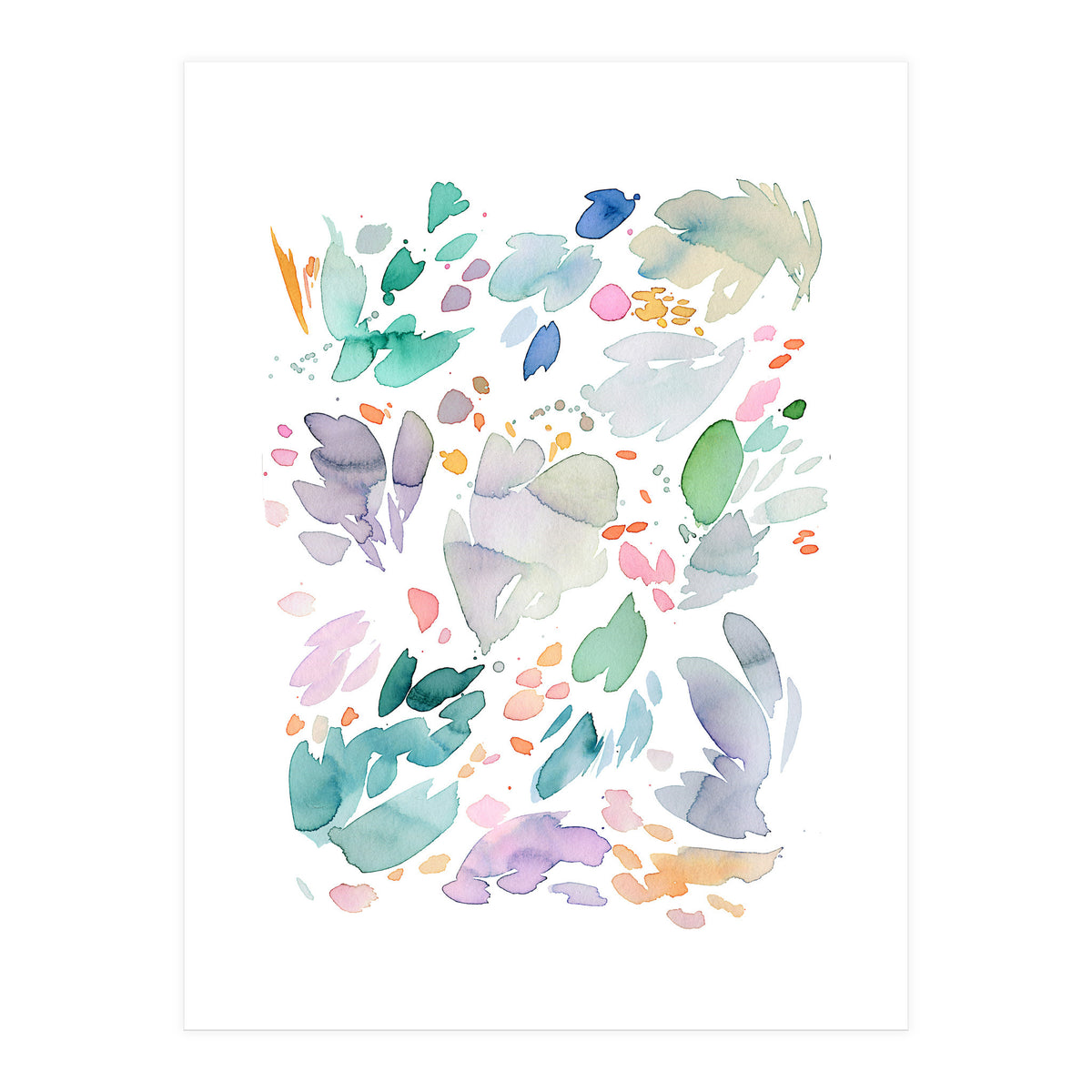 Abstract Watercolor Summer Flowers II (Print Only)