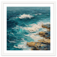 Dynamic Coastal Swell with Sculpted Turquoise Waves