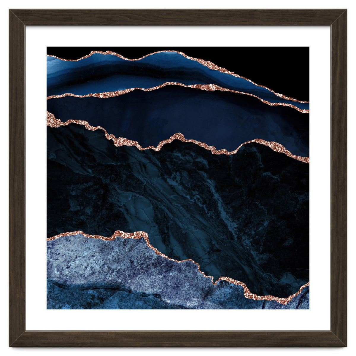 Navy & Rose Gold Agate Texture 02