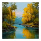 Serene Autumn River Landscape (Print Only) thumbnail