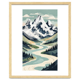 Majestic Alpine Peaks: Organic Modern Landscape Art thumbnail