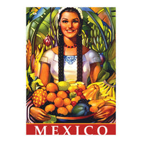 Mexico, Woman With Fruit Basket (Print Only)