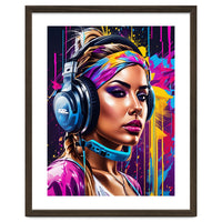 Girl In Headphones, Graffiti