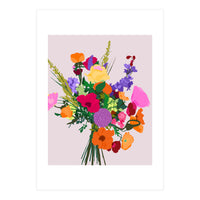 Zeal, Flowers Bouquet Botanical Nature, Blossom Floral Positivity Hope Bloom, Colorful Happy Bright Vintage Gift (Print Only)