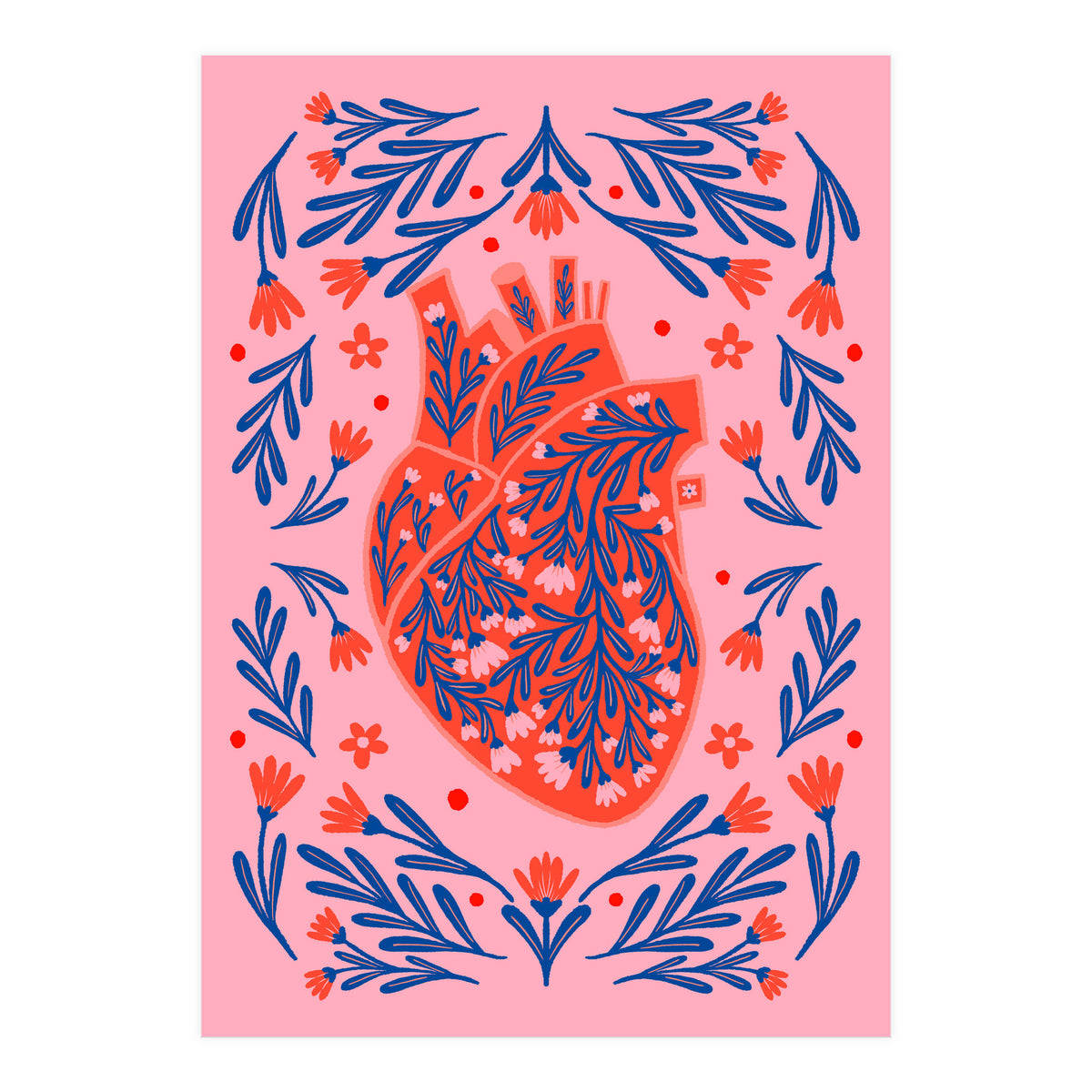 Floral Anatomical Heart (Print Only)
