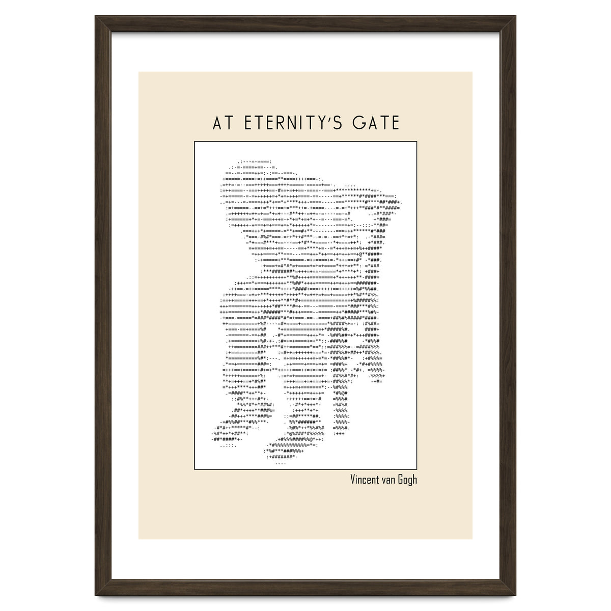 At Eternity’s Gate Vincent Van Gogh – Ascii Art