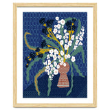 Floral contemporary still life dark blue thumbnail