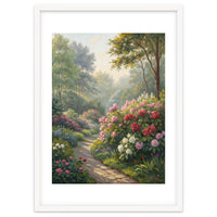 Sunlit Spring Garden Path Oil Painting