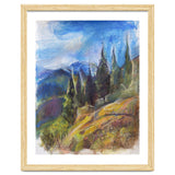 Pastel drawing of an Alpine Pine Forest thumbnail