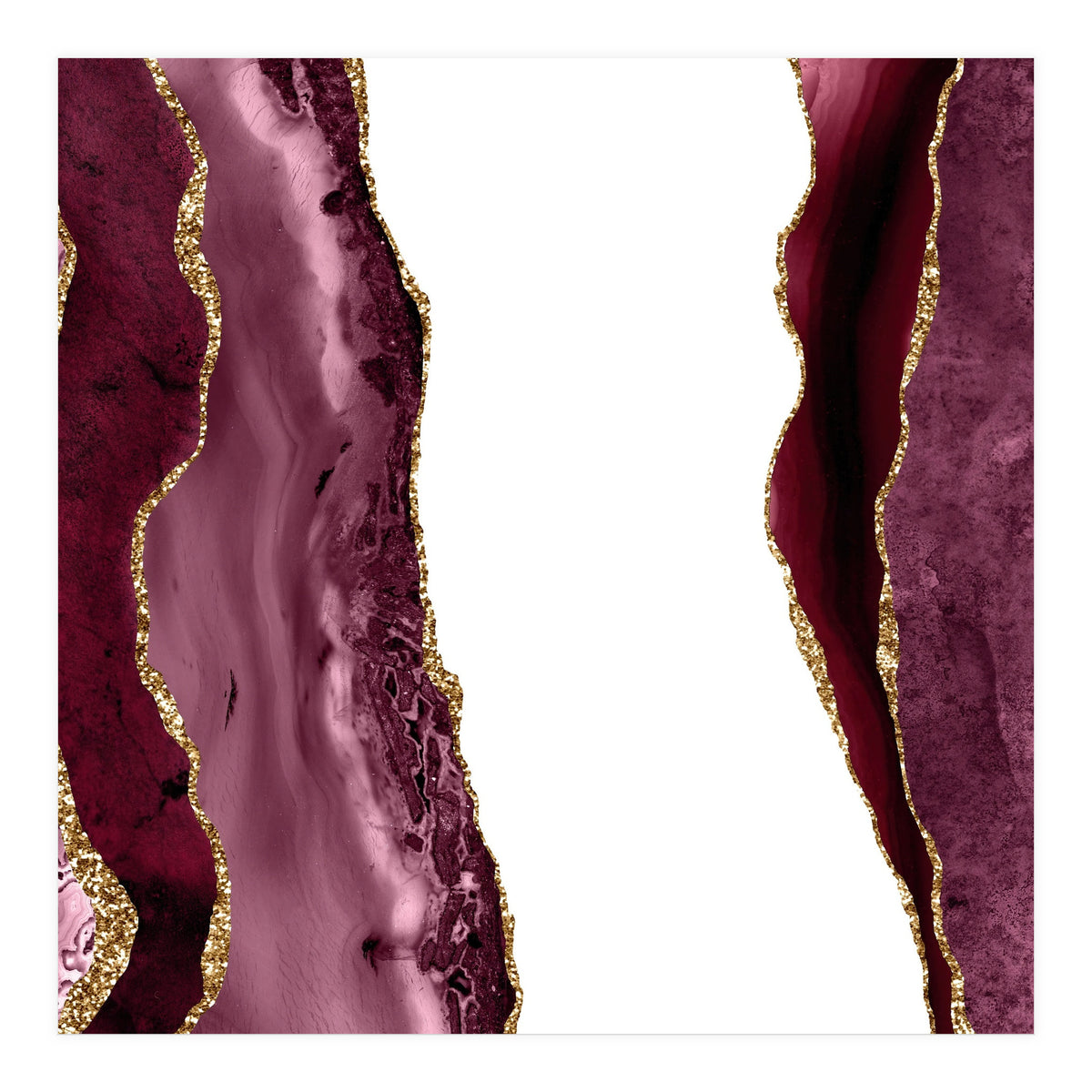Burgundy & Gold Agate Texture 20 (Print Only)