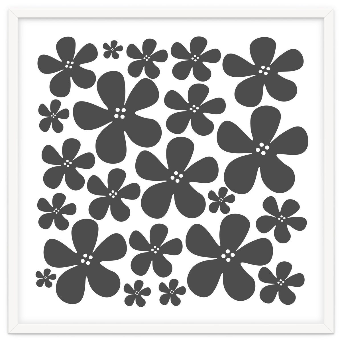 Grey Flowers Pattern