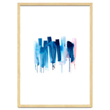 Abstract Watercolor Stripes Minimal Blue thumbnail