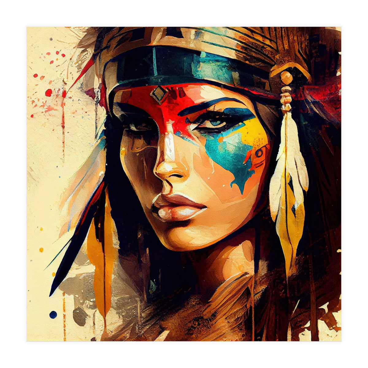 Powerful Egyptian Warrior Woman #2 (Print Only)