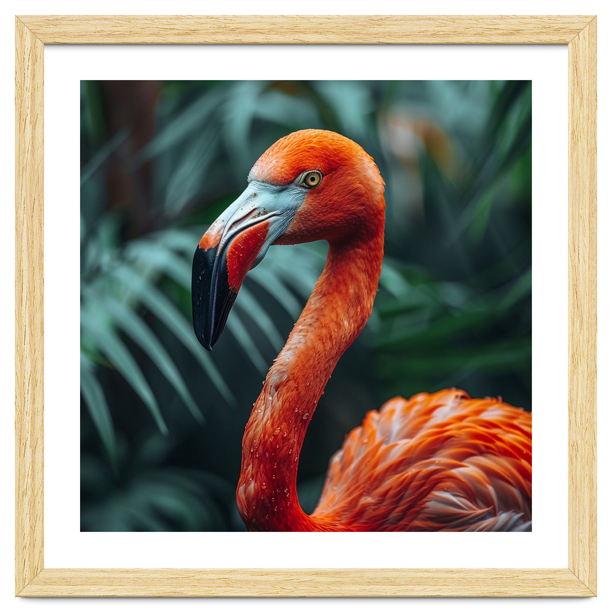 Close Up Of A Vibrant Orange Flamingo Bird