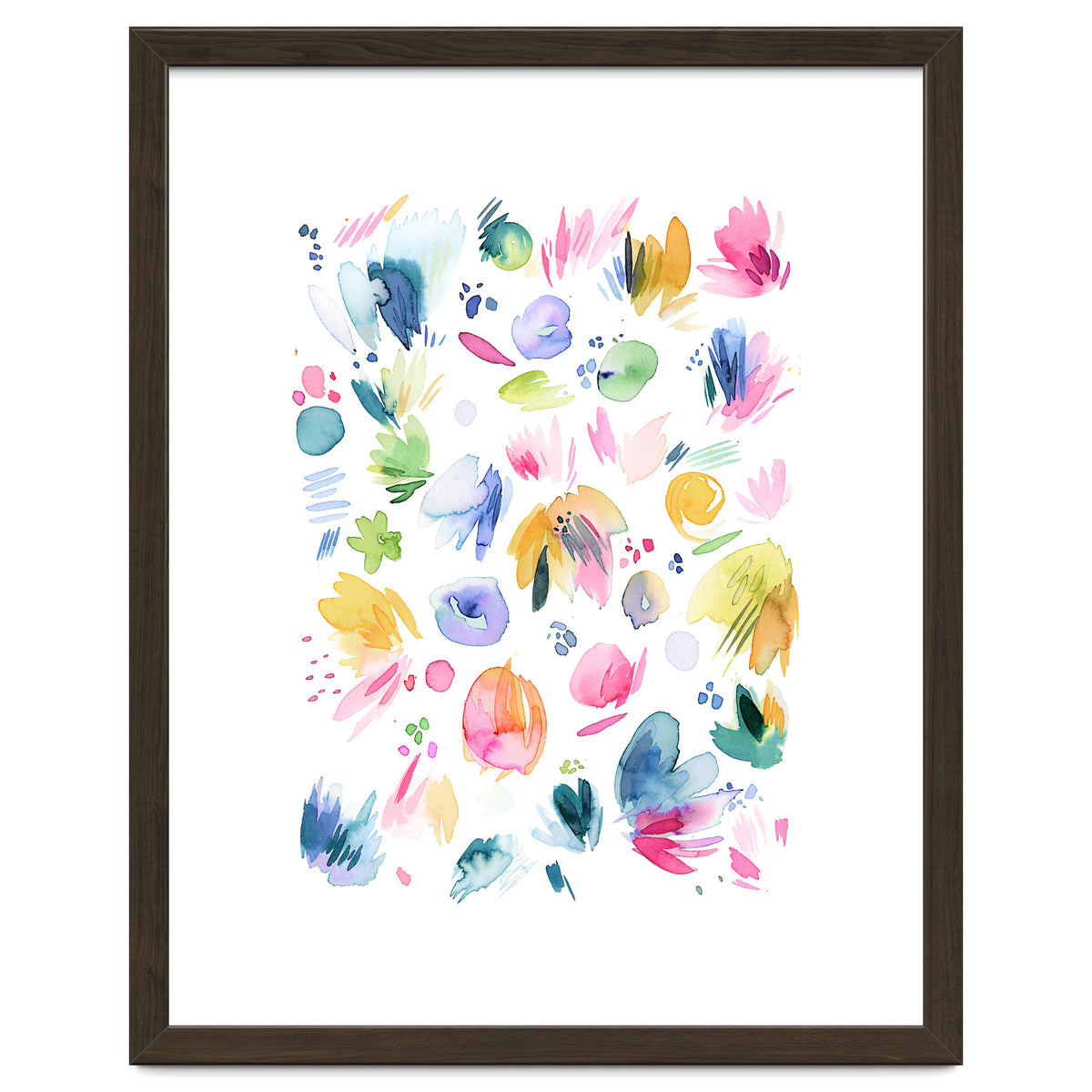 Abstract Watercolor Summer Flowers I