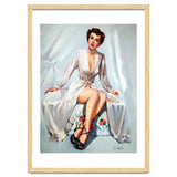 Beautiful Sexy Pinup In Posing Long White Dress thumbnail