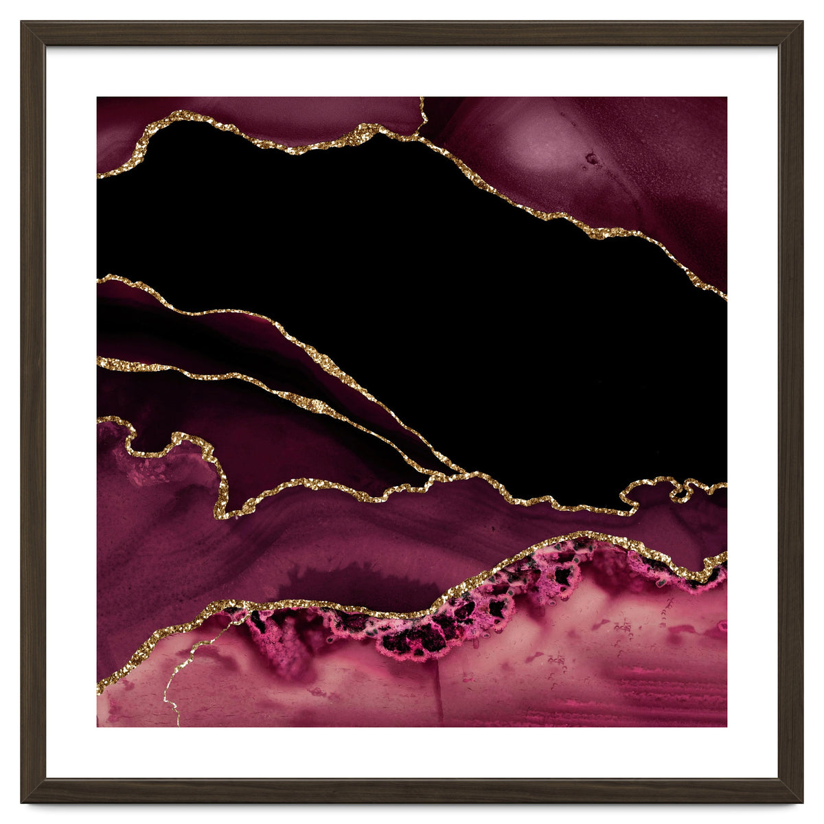 Burgundy & Gold Agate Texture 14