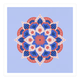 Mandala flower - blue and coral (Print Only) thumbnail
