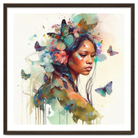 Floral Native Warrior Woman Butterfly Dance