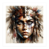 Regal Warrior Woman Watercolor Portrait (Print Only) thumbnail