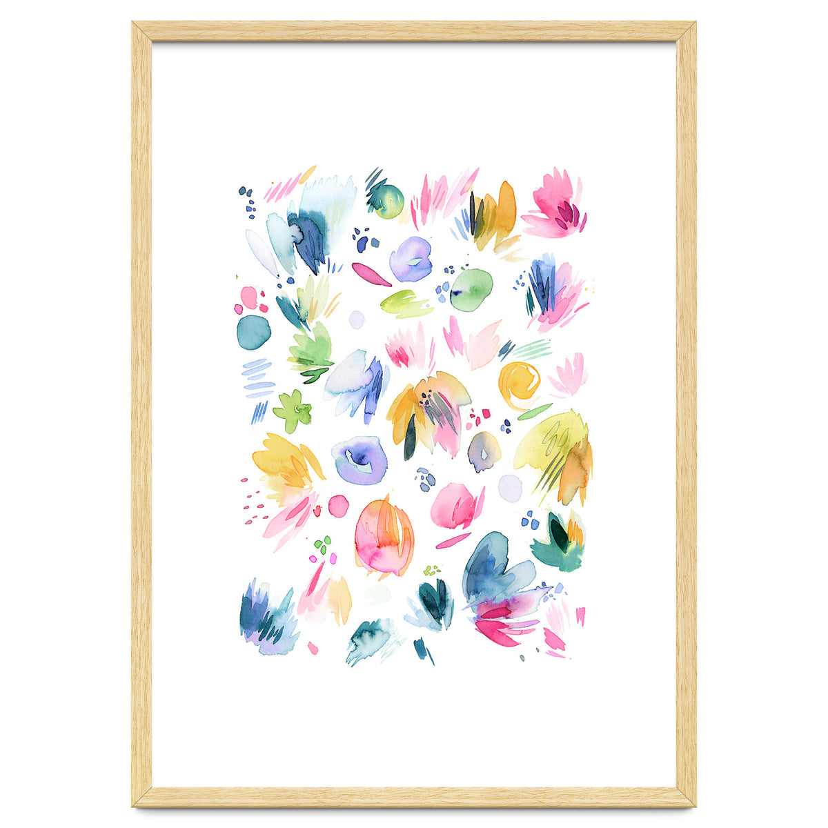Abstract Watercolor Summer Flowers I