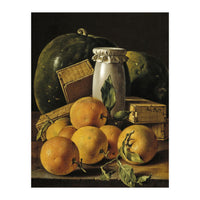 Luis Egidio Meléndez / 'Still Life of Oranges, Watermelon, a Pot, and Boxes of Cake', ca.  1760. (Print Only)
