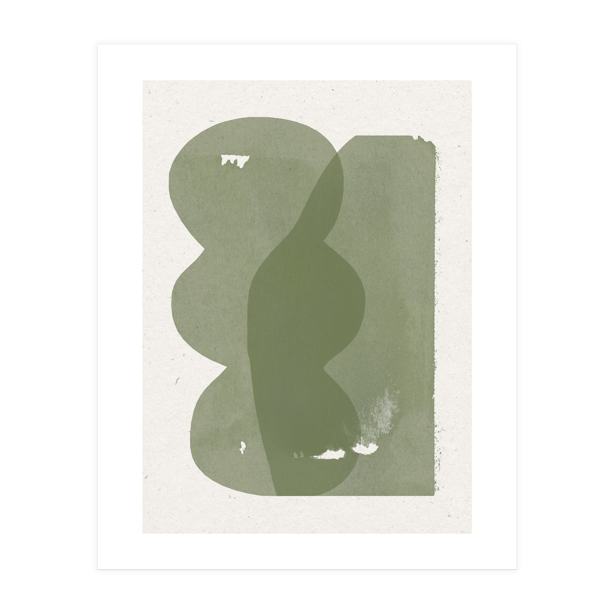 GREEN WATERCOLOR SHAPES NO.1  (Print Only)