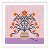 Tulips in a vase - orange and violet thumbnail