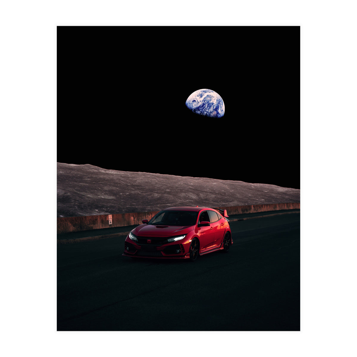 Driving Civic In The Moon (Print Only)