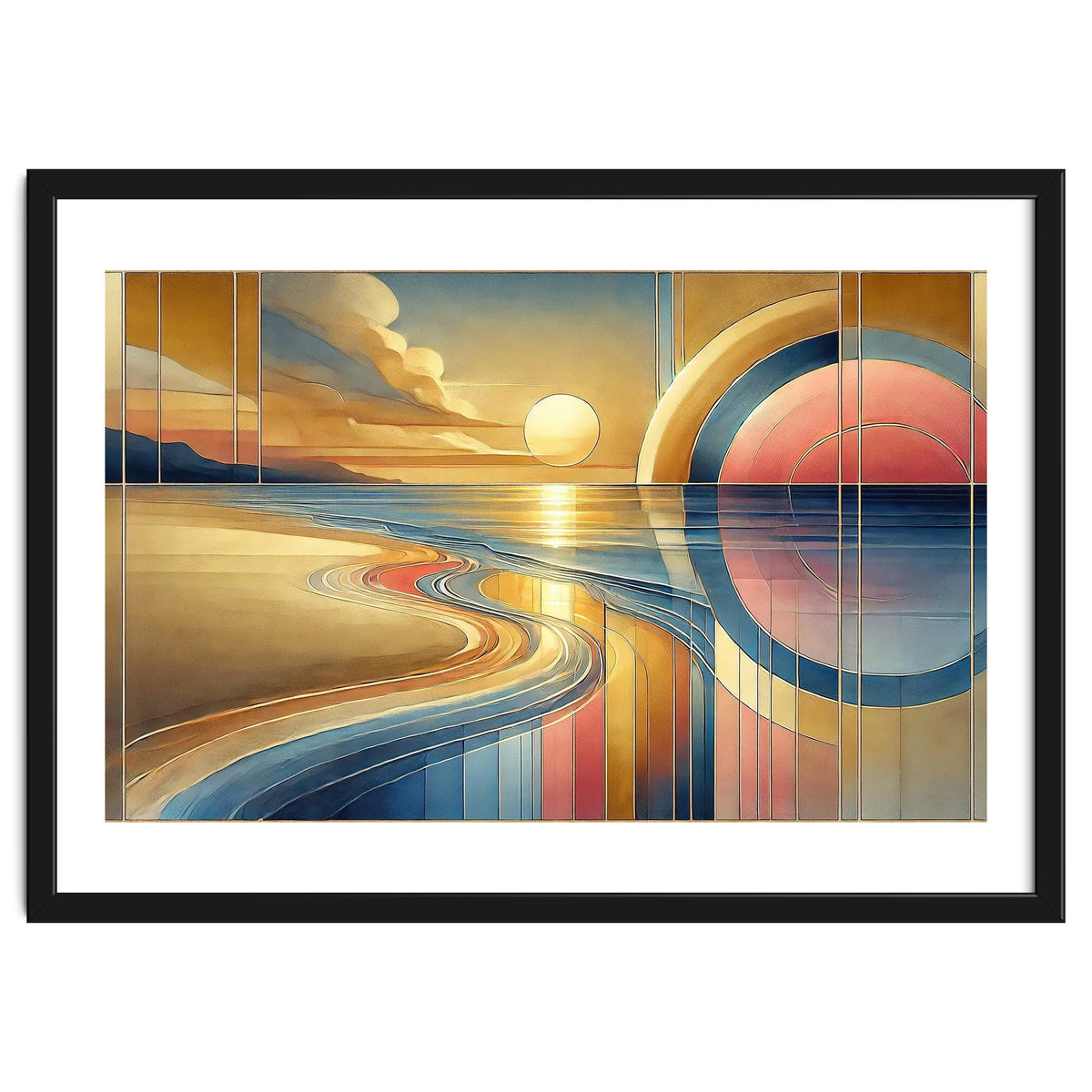 Sundown Serenity Scene In Art Deco