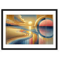 Sundown Serenity Scene In Art Deco