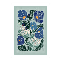 Klimt Flowers Light Blue (Print Only)