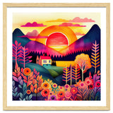 Folk Sunset Over Mountain Lake thumbnail