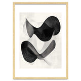 Abstract Black And White Flowing Organic Shapes With Texture thumbnail