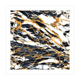 Painted Black Gold & White Marble, Luxe Exotic Eclectic Texture Pattern, Precious Stones Painting (Print Only) thumbnail