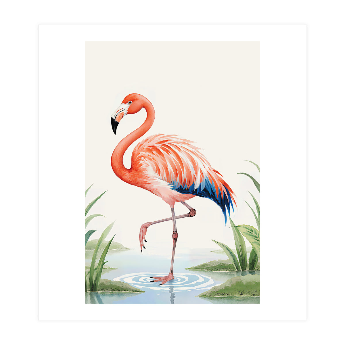 Flamingo Watercolor Illustration (Print Only)