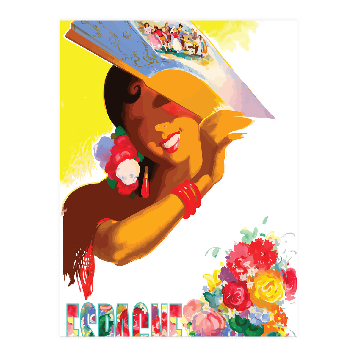 Spain, Woman With a Fan (Print Only)