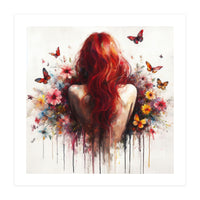 Crimson Butterfly Back Bloom (Print Only)